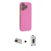 MARSİLYAN™- iPhone 13 Pro Max Kılıf Siluet Minimal Özel Seri - Siyah Bilvis Hayalet Cam Ekran Koruyucu + Rainbow Kamera Lens Koruma Cam - KI