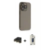 MARSİLYAN™- iPhone 13 Pro Max Kılıf Siluet Minimal Özel Seri - Siyah Bilvis Hayalet Cam Ekran Koruyucu + Raze Metal Kamera Lens - GD