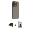 MARSİLYAN™- iPhone 13 Pro Max Kılıf Siluet Minimal Özel Seri - Siyah Bilvis Hayalet Cam Ekran Koruyucu + Raze Metal Kamera Lens - GD