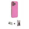 MARSİLYAN™- iPhone 13 Pro Max Kılıf Siluet Minimal Özel Seri - Siyah Bilvis Hayalet Cam Ekran Koruyucu + Rainbow Kamera Lens Koruma Cam - REGD