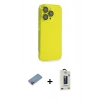 MARSİLYAN™- iPhone 13 Pro Max Kılıf Siluet Minimal Özel Seri - Siyah Bilvis Hayalet Cam Ekran Koruyucu + Shine Kamera Lens Koruma Cam - PE