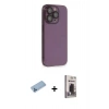 MARSİLYAN™- iPhone 13 Pro Max Kılıf Siluet Minimal Özel Seri - Siyah Bilvis Hayalet Cam Ekran Koruyucu + Shine Kamera Lens Koruma Cam - MI