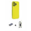 MARSİLYAN™- iPhone 13 Pro Max Kılıf Siluet Minimal Özel Seri - Siyah Bilvis Hayalet Cam Ekran Koruyucu + Renkli Kamera Lens Koruma Cam - SI