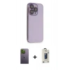 MARSİLYAN™- iPhone 13 Pro Max Kılıf Siluet Minimal Özel Seri - Siyah Bilvis Hayalet Cam Ekran Koruyucu + Yeşil Neon Fosforlu Kamera Lens
