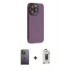 MARSİLYAN™- iPhone 13 Pro Max Kılıf Siluet Minimal Özel Seri - Siyah Bilvis Hayalet Cam Ekran Koruyucu + Yeşil Neon Fosforlu Kamera Lens
