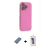 MARSİLYAN™- iPhone 13 Pro Max Kılıf Siluet Minimal Özel Seri - Siyah Joko 5D Cam + Açık Yeşil Metal Kamera Lens Koruma Cam