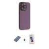 MARSİLYAN™- iPhone 13 Pro Max Kılıf Siluet Minimal Özel Seri - Siyah Joko 5D Cam + Açık Yeşil Metal Kamera Lens Koruma Cam