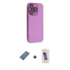 MARSİLYAN™- iPhone 13 Pro Max Kılıf Siluet Minimal Özel Seri - Siyah Joko 5D Cam + Açık Yeşil Metal Kamera Lens Koruma Cam