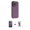 MARSİLYAN™- iPhone 13 Pro Max Kılıf Siluet Minimal Özel Seri - Siyah Joko 5D Cam + Neon Fosforlu Kamera Lens - BZ