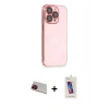 MARSİLYAN™- iPhone 13 Pro Max Kılıf Siluet Minimal Özel Seri - Siyah Joko 5D Cam + Rainbow Kamera Lens Koruma Cam - KI