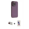 MARSİLYAN™- iPhone 13 Pro Max Kılıf Siluet Minimal Özel Seri - Siyah Joko 5D Cam + Rainbow Kamera Lens Koruma Cam - KI