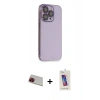 MARSİLYAN™- iPhone 13 Pro Max Kılıf Siluet Minimal Özel Seri - Siyah Joko 5D Cam + Rainbow Kamera Lens Koruma Cam - KI