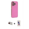 MARSİLYAN™- iPhone 13 Pro Max Kılıf Siluet Minimal Özel Seri - Siyah Joko 5D Cam + Rainbow Kamera Lens Koruma Cam - KI