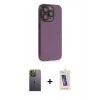 MARSİLYAN™- iPhone 13 Pro Max Kılıf Siluet Minimal Özel Seri - Siyah Joko 5D Cam + Neon Fosforlu Kamera Lens - YL