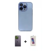 MARSİLYAN™- iPhone 13 Pro Max Kılıf Siluet Minimal Özel Seri - Siyah Joko 5D Cam + Neon Fosforlu Kamera Lens - YL