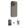 MARSİLYAN™- iPhone 13 Pro Max Kılıf Siluet Minimal Özel Seri - Siyah Joko 5D Cam + Neon Fosforlu Kamera Lens - YL