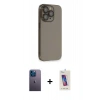 MARSİLYAN™- iPhone 13 Pro Max Kılıf Siluet Minimal Özel Seri - Siyah Joko 5D Cam + Neon Fosforlu Kamera Lens - MI