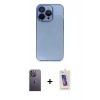 MARSİLYAN™- iPhone 13 Pro Max Kılıf Siluet Minimal Özel Seri - Siyah Joko 5D Cam + Neon Fosforlu Kamera Lens - BZ