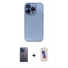 MARSİLYAN™- iPhone 13 Pro Max Kılıf Siluet Minimal Özel Seri - Siyah Joko 5D Cam + Neon Fosforlu Kamera Lens - MI