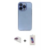 MARSİLYAN™- iPhone 13 Pro Max Kılıf Siluet Minimal Özel Seri - Siyah Joko 5D Cam + Pers Alüminyum Kamera Lens - GI