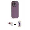 MARSİLYAN™- iPhone 13 Pro Max Kılıf Siluet Minimal Özel Seri - Siyah Joko 5D Cam + Pers Alüminyum Kamera Lens - KI