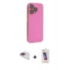 MARSİLYAN™- iPhone 13 Pro Max Kılıf Siluet Minimal Özel Seri - Siyah Joko 5D Cam + Pers Alüminyum Kamera Lens - GI