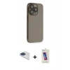 MARSİLYAN™- iPhone 13 Pro Max Kılıf Siluet Minimal Özel Seri - Siyah Joko 5D Cam + Pers Alüminyum Kamera Lens - LT
