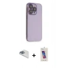 MARSİLYAN™- iPhone 13 Pro Max Kılıf Siluet Minimal Özel Seri - Siyah Joko 5D Cam + Pers Alüminyum Kamera Lens - SABE