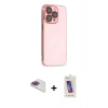 MARSİLYAN™- iPhone 13 Pro Max Kılıf Siluet Minimal Özel Seri - Siyah Joko 5D Cam + Pers Alüminyum Kamera Lens - GI