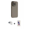 MARSİLYAN™- iPhone 13 Pro Max Kılıf Siluet Minimal Özel Seri - Siyah Joko 5D Cam + Pers Alüminyum Kamera Lens - SABE