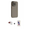 MARSİLYAN™- iPhone 13 Pro Max Kılıf Siluet Minimal Özel Seri - Siyah Joko 5D Cam + Pers Alüminyum Kamera Lens - KI