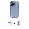 MARSİLYAN™- iPhone 13 Pro Max Kılıf Siluet Minimal Özel Seri - Siyah Joko 5D Cam + Pers Alüminyum Kamera Lens - SABE