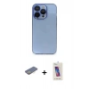 MARSİLYAN™- iPhone 13 Pro Max Kılıf Siluet Minimal Özel Seri - Siyah Joko 5D Cam + Renkli Kamera Lens Koruma Cam - SI