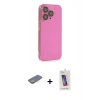 MARSİLYAN™- iPhone 13 Pro Max Kılıf Siluet Minimal Özel Seri - Siyah Joko 5D Cam + Renkli Kamera Lens Koruma Cam - SI