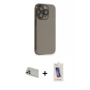 MARSİLYAN™- iPhone 13 Pro Max Kılıf Siluet Minimal Özel Seri - Siyah Joko 5D Cam + Rainbow Kamera Lens Koruma Cam - REGD