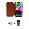 MARSİLYAN™- iPhone 13 Pro Max Kılıf Siluet Minimal Serisi - Şeffaf 360 Full Body Arka Koruyucu + Mor Rainbow Kamera Lens Koruma Cam