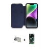 MARSİLYAN™- iPhone 13 Pro Max Kılıf Siluet Minimal Serisi - Şeffaf 360 Full Body Arka Koruyucu + Mor Rainbow Kamera Lens Koruma Cam