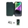 MARSİLYAN™- iPhone 13 Pro Max Kılıf Siluet Minimal Serisi - Şeffaf 360 Full Body Arka Koruyucu + Mor Rainbow Kamera Lens Koruma Cam