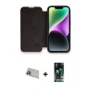 MARSİLYAN™- iPhone 13 Pro Max Kılıf Siluet Minimal Serisi - Şeffaf 360 Full Body Arka Koruyucu + Mor Rainbow Kamera Lens Koruma Cam