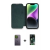 MARSİLYAN™- iPhone 13 Pro Max Kılıf Siluet Minimal Serisi - Şeffaf 360 Full Body Arka Koruyucu + Neon Fosforlu Kamera Lens - YL