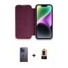 MARSİLYAN™- iPhone 13 Pro Max Kılıf Siluet Minimal Serisi - Şeffaf Maxco Cam Ekran Koruyucu + Neon Fosforlu Kamera Lens - MI