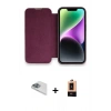 MARSİLYAN™- iPhone 13 Pro Max Kılıf Siluet Minimal Serisi - Şeffaf Maxco Cam Ekran Koruyucu + Pers Alüminyum Kamera Lens - SABE