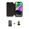 MARSİLYAN™- iPhone 13 Pro Max Kılıf Siluet Minimal Serisi - Şeffaf Maxco Cam Ekran Koruyucu + Yeşil Neon Fosforlu Kamera Lens
