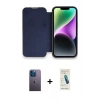 MARSİLYAN™- iPhone 13 Pro Max Kılıf Siluet Minimal Serisi - Şeffaf Pasifik Cam Ekran Koruyucu + Mavi Neon Fosforlu Kamera Lens