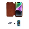 MARSİLYAN™- iPhone 13 Pro Max Kılıf Siluet Minimal Serisi - Siyah 18D Cam Ekran Koruyucu + Mavi Renkli Kamera Lens Koruma Cam