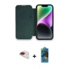 MARSİLYAN™- iPhone 13 Pro Max Kılıf Siluet Minimal Serisi - Siyah 18D Cam Ekran Koruyucu + Pers Alüminyum Kamera Lens - KI