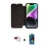 MARSİLYAN™- iPhone 13 Pro Max Kılıf Siluet Minimal Serisi - Siyah 18D Cam Ekran Koruyucu + Pers Alüminyum Kamera Lens - KI