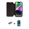MARSİLYAN™- iPhone 13 Pro Max Kılıf Siluet Minimal Serisi - Siyah 18D Cam Ekran Koruyucu + Renkli Kamera Lens Koruma Cam - PE