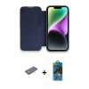 MARSİLYAN™- iPhone 13 Pro Max Kılıf Siluet Minimal Serisi - Siyah 18D Cam Ekran Koruyucu + Renkli Kamera Lens Koruma Cam - PE