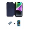 MARSİLYAN™- iPhone 13 Pro Max Kılıf Siluet Minimal Serisi - Siyah 18D Cam Ekran Koruyucu + Shine Kamera Lens Koruma Cam - GI